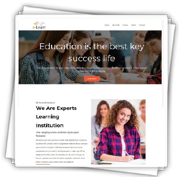 E-Learn Education and Training Institute Template: Design Studio, Team Sara Web
